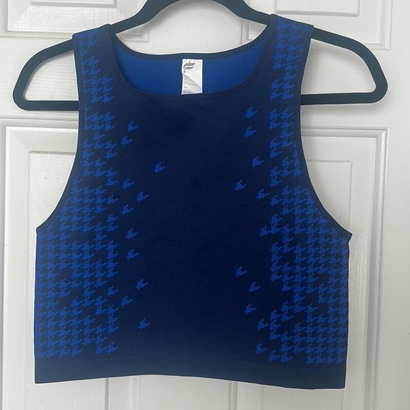 Fabletics blue Francis seamless crop top houndstooth XL - Picture 3 of 5
